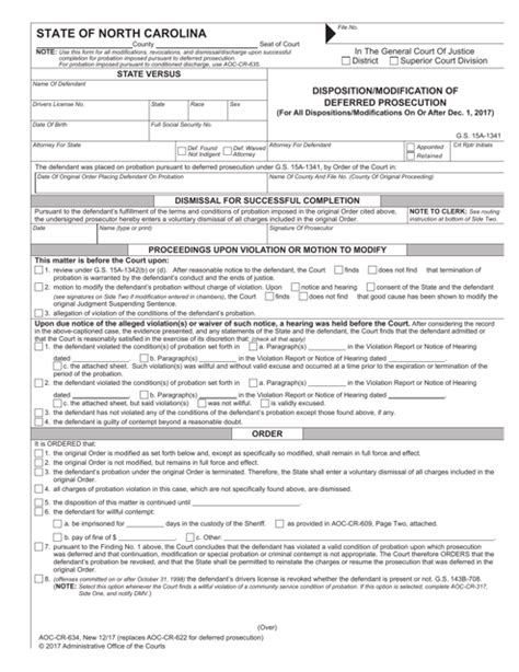 Form Aoc Cr 634 Download Fillable Pdf Or Fill Online Disposition