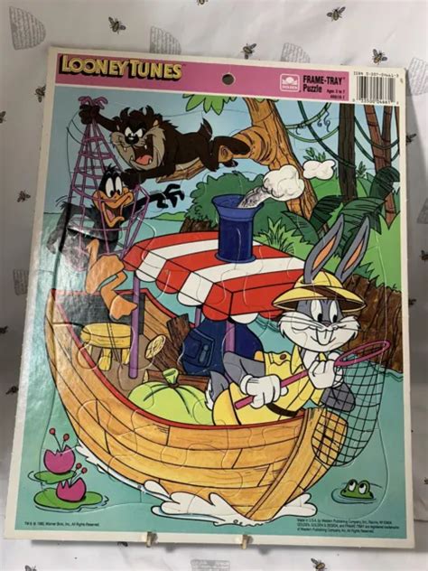 Bugs Bunny In A Boat Tray Puzzle 1990 Golden Looney Tunes A 16 15