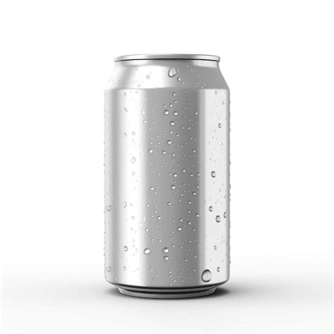 Una Delgada Lata De Bebida De Aluminio H Medo Con Una Gota De Agua Aislada En Una Maqueta De