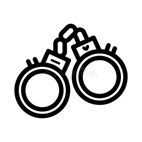 sex handcuffs simple vector icon black and white illustration of sex bdsm toy outline linear