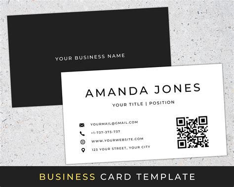 Free Business Card Template With Qr Code