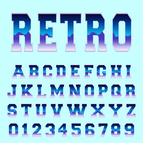 Retro Alphabet Font Template 683886 Vector Art At Vecteezy