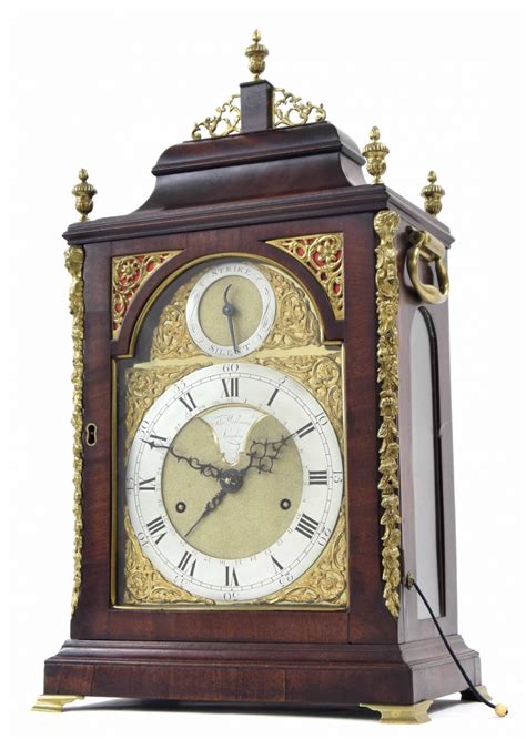 Good English Mahogany Double Fusee Verge Bracket Clock The 8 Brass Arched Dial Signed Tho