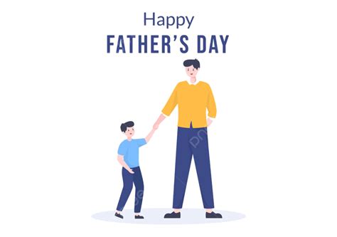 Ilustrasi Kartun Selamat Hari Ayah Dengan Gambar Ayah Dan Anak Dalam