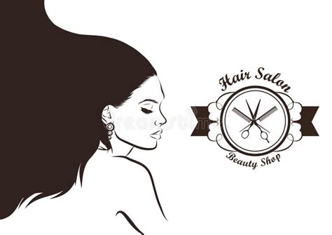 Hair Salon Design Illustration With Woman Vector Stock Vector