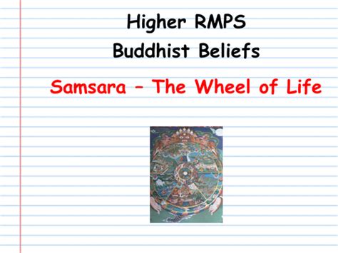 The Wheel Of Life Samsara Teaching Resources