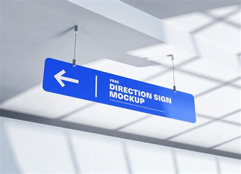 Free Hanging Direction Sign Mockup Psd Set Good Mockups