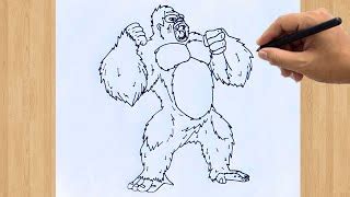 How To Draw A Kong Drawing Easy King Kong Sketch Step Doovi