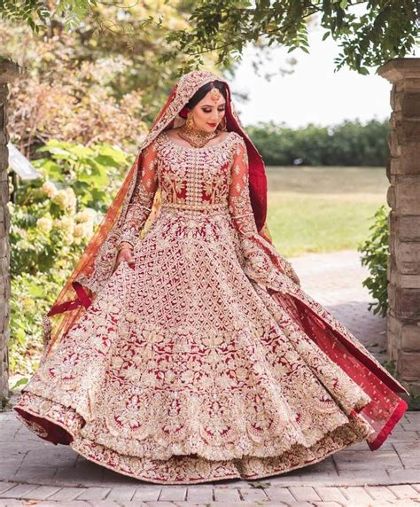 A Captivating Vision Red Heavy Embellished Net Anarkali Muslim Wedding Dress K4 Fashion