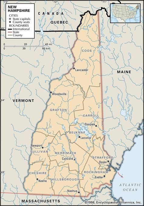 View Free Maps Of New Hampshire Including Interactive County Formations