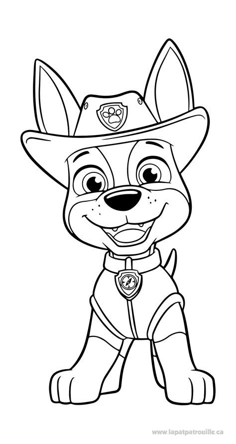 Coloriage de Tracker à Colorier – La Pat' Patrouille