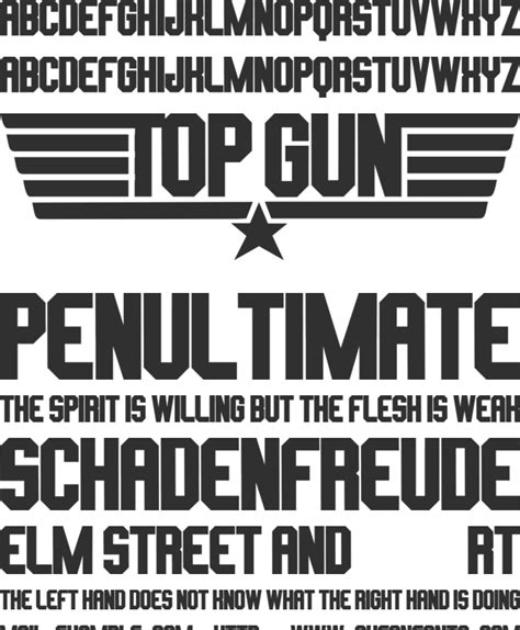 Top Gun Font Pin On