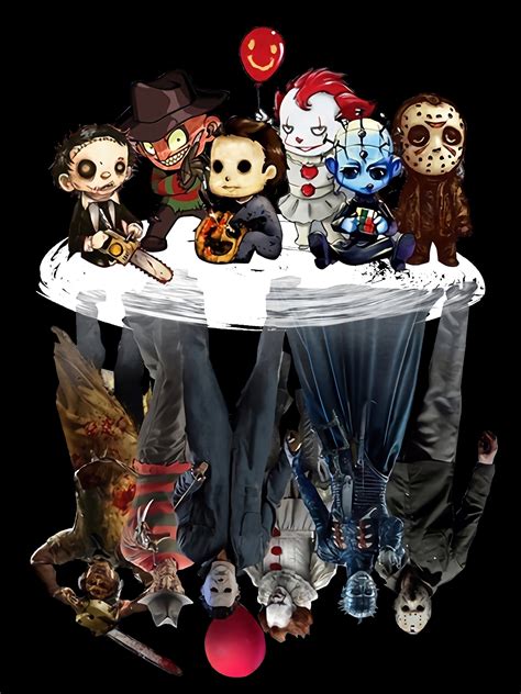 Chibi Horror Characters Reflection Png File Digital Etsy