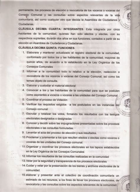 Consejo Comunal Comunidad Y Patria 1234 Acta Constitutiva Y Estatutos