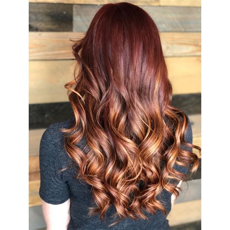Red And Copper Balayage Highlights Hair Hairbychauntel Copper Balayage