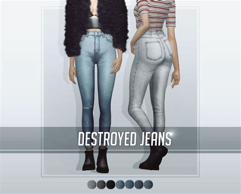 Ts2 Simblr Sims 2 Destroyed Jeans Tee Dress