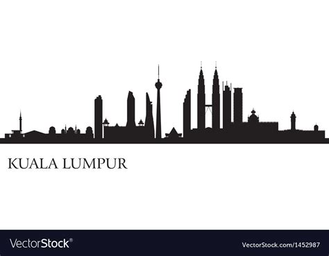Kuala lumpur city skyline golden silhouette. Kuala Lumpur silhouette Royalty Free Vector Image