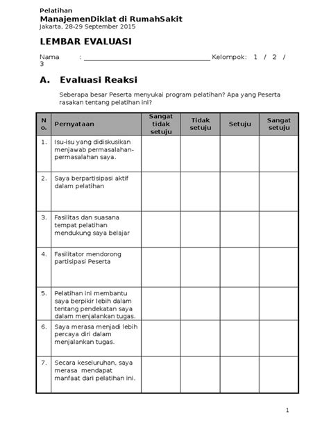 Form Evaluasi Pelatihan Rev Pdf Riset