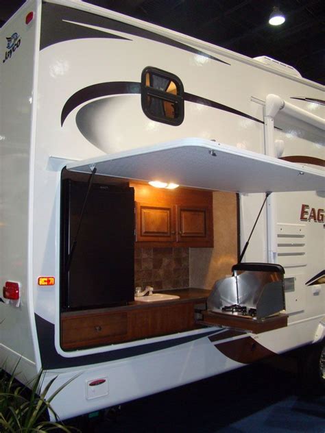 Travel trailer truck camper utility trailer. RV Motor-home outdoor Kitchen | Rv campers, Rv homes ...