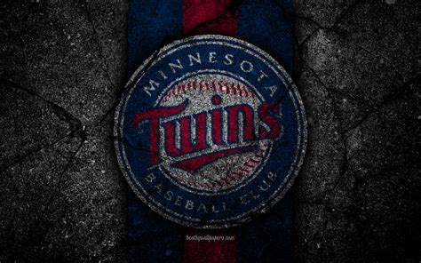 Download Wallpapers 4k Minnesota Twins Logo Mlb Baseball Usa