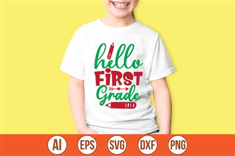 Hello First Grade Svg Graphic By Bokkor777 · Creative Fabrica