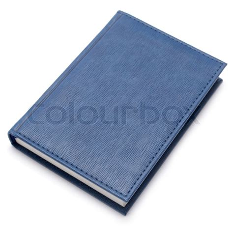 Blue Diary Isolated On White Stock Image Colourbox