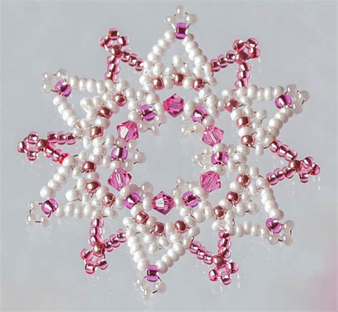 Beaded Snowflake Christmas Decorations Ornaments Made From Glass Seed