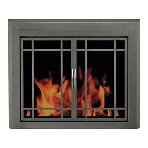 Admire a magnificent fire with the added comfort of knowing the fire is safely enclosed—behind elegant glass doors. Pleasant Hearth Edinburg Fireplace Glass Door — For ...