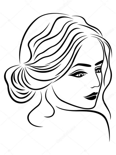 Abstract Female Head Outline Stock Vector By ©natreal 83382390