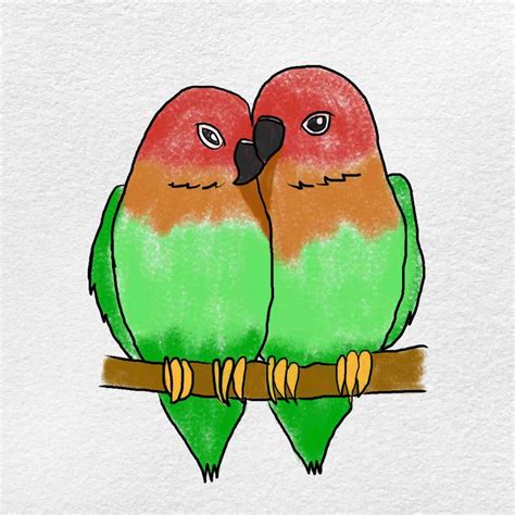How To Draw Love Birds Helloartsy