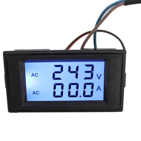 Panel Meters Ac Digital Ammeter Voltmeter Lcd Panel Amp Volt Test Meter