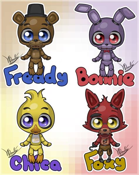 Five Nights At Freddy Bonnie Chica Freddy And Fox Fnaf Drawings