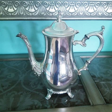 Wm Rogers 800 Silver Plate Coffee Pot Vintage Silver Plated Etsy In