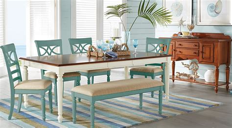 Latitude run® 3 pieces dining table set w/ 2 stools for home living room furniture (rustic brown)wood/metal in white | wayfair. Cindy Crawford Home Ocean Grove White 5 Pc Rectangle ...
