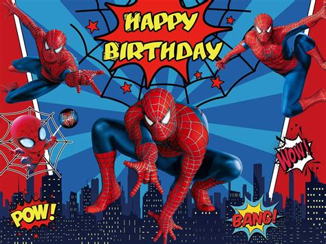 Spiderman Backdrop Marvel Birthday Superhero Boys Party