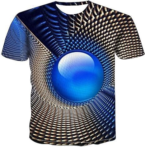 Amazon Com Men S D Graphic Optical Illusion T Shirt Print Short Sleeve Daily Tops Basic Round