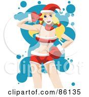 Royalty Free Rf Clipart Illustration Of A Sexy Christmas Pinup Woman In A Santa Suit Dress