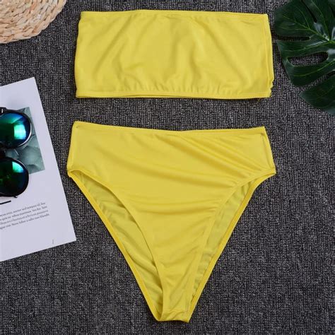 Buy Vertvie High Woman Bikinis Set Sexy Tube Brazilian