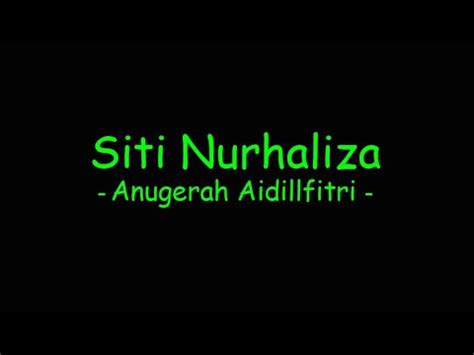 Menanti di aidilfitri wany hasrita wani syaz muna shahirah wan azlyn official music video. Siti Nurhaliza - Anugerah Aidilfitri - YouTube