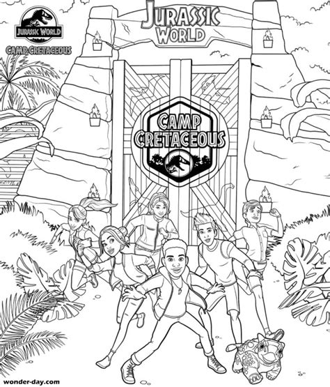 Jurassic World Camp Cretaceous Coloring Page Netflix Jurassic World Dinosaur Coloring Page