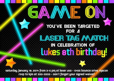 laser tag birthday invitations   invitation