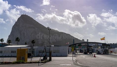 View Of The Spain Gibraltar Border Crossing After Brexit During