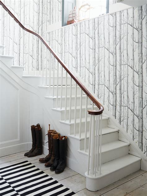 Hallway Wallpaper Ideas Scandinavian Staircase