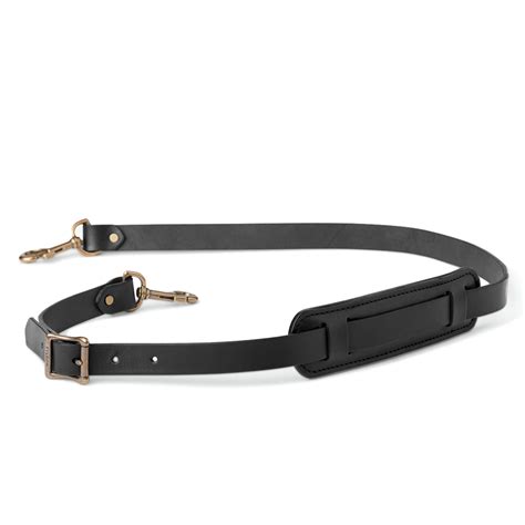 Filson Bridle Leather Shoulder Strap Black Adjustable Removable