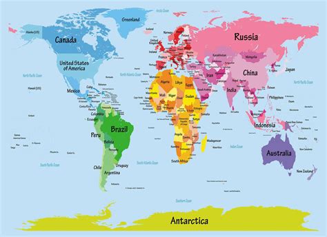 Large World Map For Kids States Of America Map States Of America Map