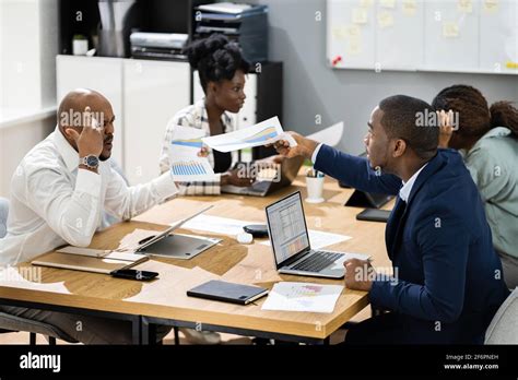 Angry Office Business Meeting Argument African Group Arguing And