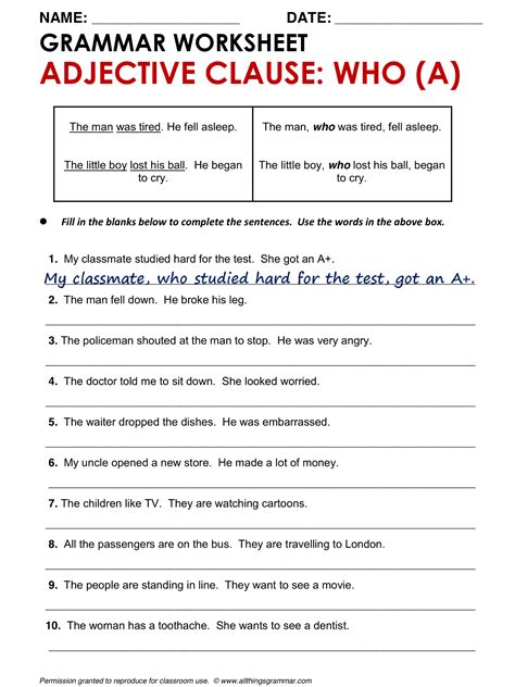 Examples of noun clause and adjective clause. Adjective Clause Exercises With Answers Pdf - ExerciseWalls