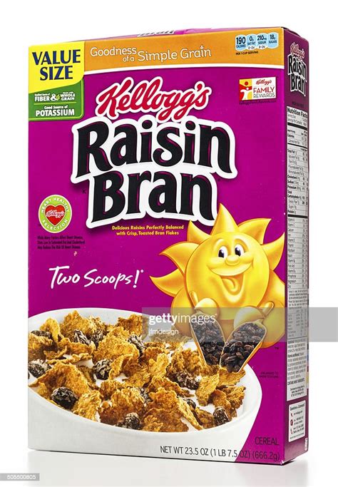 Kelloggs Raisin Bran Cereal Box High Res Stock Photo Getty Images