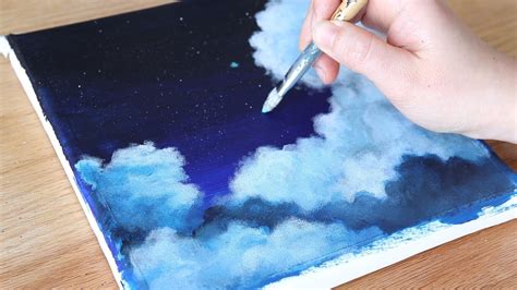 How To Paint Night Sky Clouds Acrylic Painting Tutorial Youtube My XXX Hot Girl