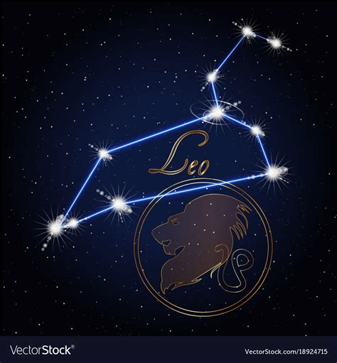 Leo Astrology Constellation Of The Zodiac Vector Image
